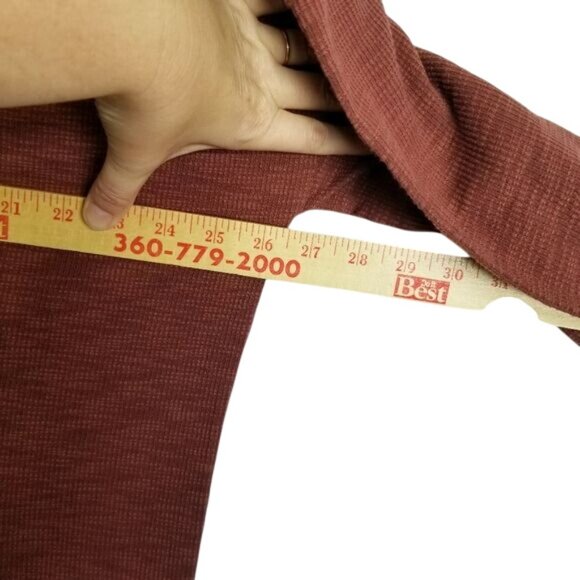 Listicle Womens Rust Button-Shoulder Long-Sleeve Ribbed Top Size Large‎ - Picture 7 of 10